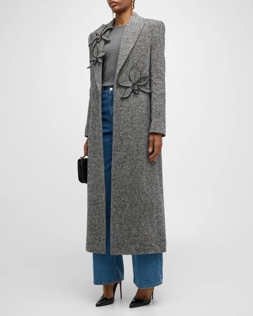Long Sleeve Oversized Wool Twill Coat